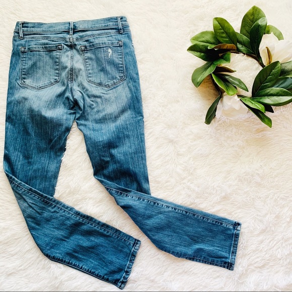 LOFT Modern Skinny Lightwash Distressed Jeans - Picture 4 of 4